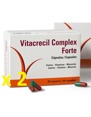 Duplo Vitacrecil Complex Forte 90 + 90 Cápsulas 50% Descuento en la Segunda Unidad